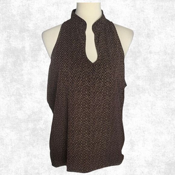 Old Navy Collection Halter Top XXL | Y2K Zigzag Brown Tank - Picture 1 of 6